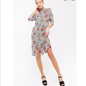 Striped floral long sleeve dress
